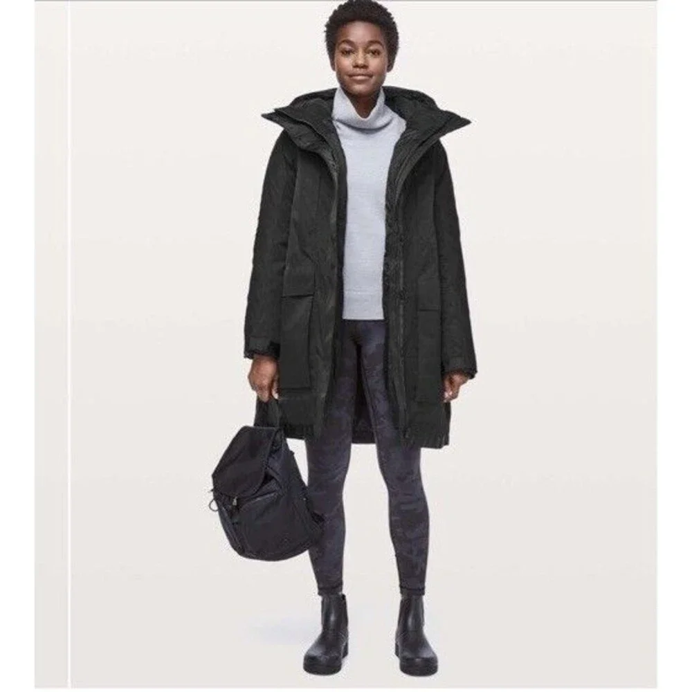 Lululemon OUT IN THE ELEMENTS 3-In-1 PARKA Women's Size 6 Black 600 Goose Down - Picture 3 of 16